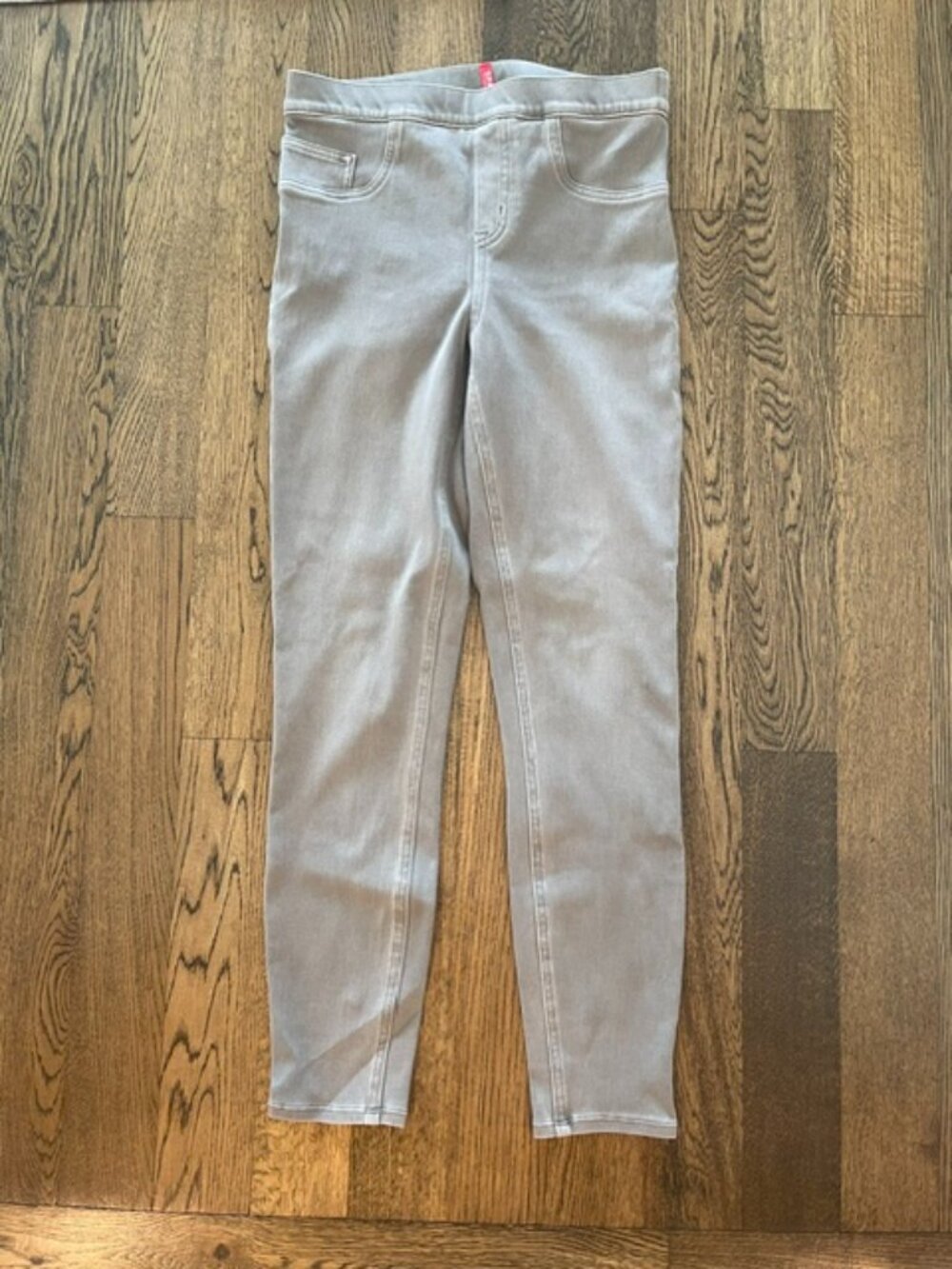 SPANX Pull On Ankle Skinny Denim Leggings Jeggings Taupe Grey Size Medium EUC